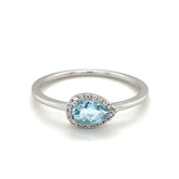 Diamond and Aquamarine Ring